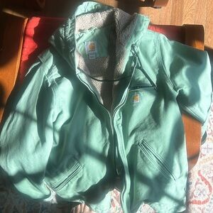 Ladies Carhartt sea foam green hooded jacket S (4-6)